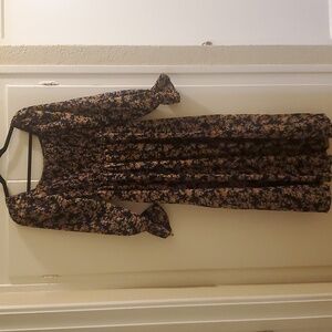 Floral maxi dress blue brown